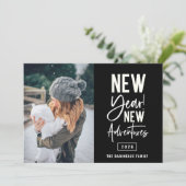 新年の新しい冒険フォトホリデーカード シーズンカード (スタンド正面)