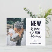 新年の新しい冒険フォトホリデーカード シーズンカード (スタンド正面)