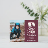 新年の新しい冒険フォトホリデーポストカード シーズンポストカード (スタンド正面)