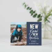 新年の新しい冒険フォトホリデーポストカード シーズンポストカード (スタンド正面)