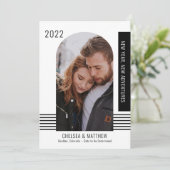 新年の新しい冒険フォトBW婚約Announ 案内状 (スタンド正面)