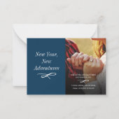 新年の新しい冒険モダン婚約救ザ ノートカード (正面)