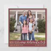 新年の新しい冒険4 Photo Burgundy and 金ゴールド シーズンカード (正面)