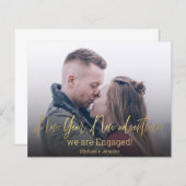 新年の新しい冒険，写真婚約カード (正面/裏面)