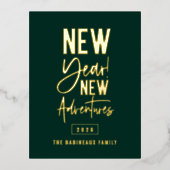 新年の新しい冒険 箔シーズンポストカード (正面)