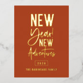 新年の新しい冒険 箔シーズンポストカード (正面)