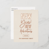 新年の新しい冒険 箔シーズンポストカード (正面/裏面)