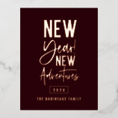 新年の新しい冒険 箔シーズンポストカード (正面)