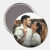 新年の新しい冒険Photo日付を保存 マグネット (正面/裏面)