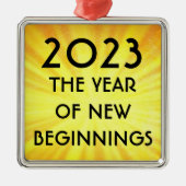 新年の新しい始まり2023金属オーナメント メタルオーナメント (正面)