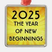 新年の新しい始まり 2025 メタルオーナメント (正面)