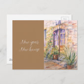 新年の新しい家のヴィンテージ水のカラーハウス ポストカード (正面/裏面)