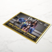 新年の新しい家の変更の住所2写真レトロ 箔シーズンカード (回転した状態)