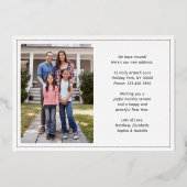 新年の新しい家の変更の住所2写真レトロ 箔シーズンカード (裏面)