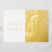 新年の新しい家ヴィンテージ水の色の家ポストカ 箔招待状 (正面)