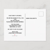 新年の新しい家庭用水の色の葉の移動 案内ポストカード (裏面)