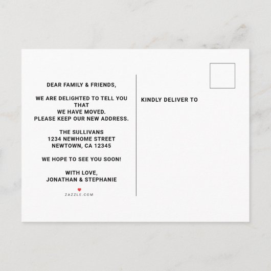 新年の新しい家庭用水の色の葉の移動 案内ポストカード (裏面)