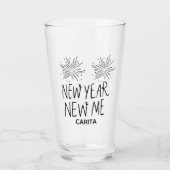 新年の新しい私のガラスパーソナライズされたカップ タンブラーグラス (正面)