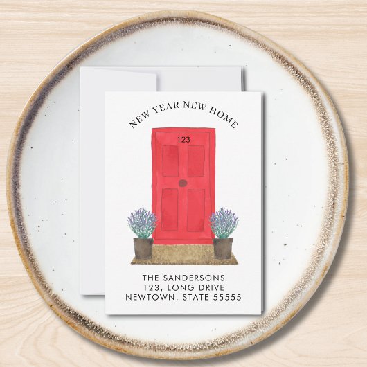新年の新住宅引越し告知ミニ ノートカード