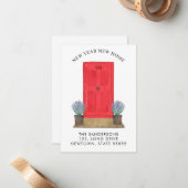 新年の新住宅引越し告知ミニ ノートカード (正面/裏面インサイチュ)