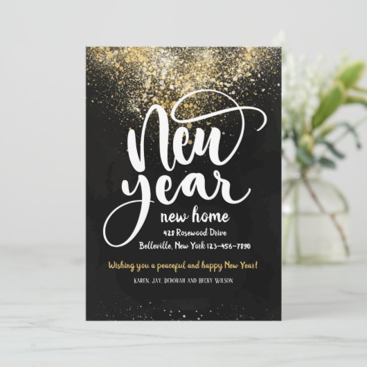 新年の新住宅引越し案内 招待状 (スタンド正面)