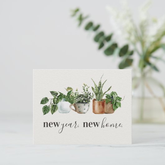 新年の新住宅引越し案内 案内ポストカード (スタンド正面)