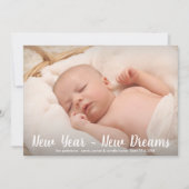 新年の新夢モダンのクラシック写真 シーズンカード (正面)