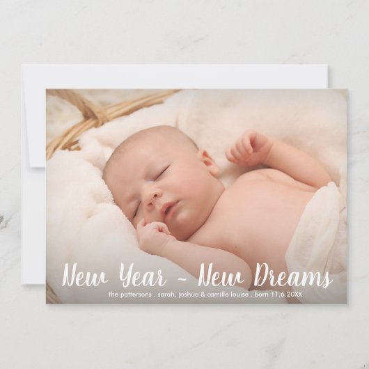 新年の新夢モダンのクラシック写真 シーズンカード (正面)