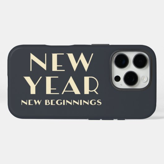 新年の新始感動的タイポグラフィ Case-Mate iPhoneケース (裏面 (横))