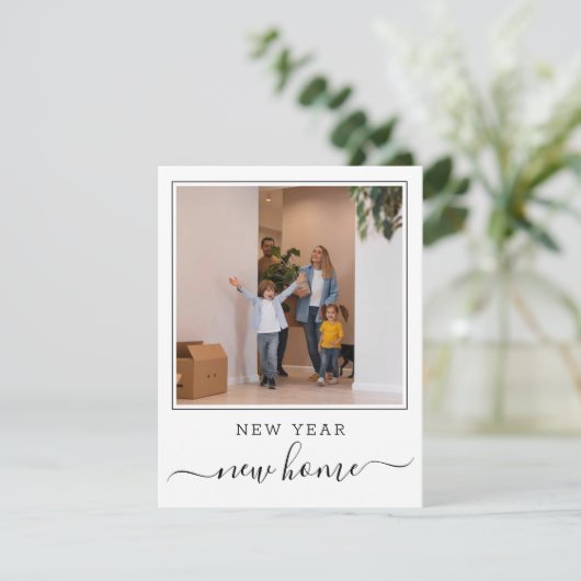 新年の新居フォト ノートカード (スタンド正面)