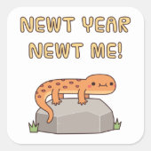 新年の新年のおもしろい決議 スクエアシール (正面)