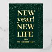 新年の新年 箔シーズンポストカード (正面)