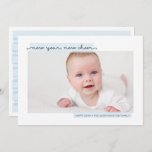 新年の新応援男の赤ちゃん誕生 シーズンカード (正面/裏面)
