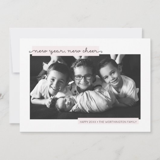 新年の新応援赤ちゃん女の子の誕生の発表 シーズンカード (正面)