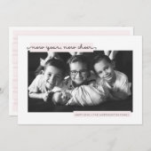 新年の新応援赤ちゃん女の子の誕生の発表 シーズンカード (正面/裏面)