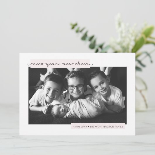 新年の新応援赤ちゃん女の子の誕生の発表 シーズンカード (スタンド正面)