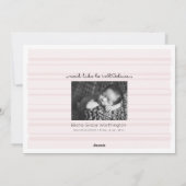 新年の新応援赤ちゃん女の子の誕生の発表 シーズンカード (裏面)