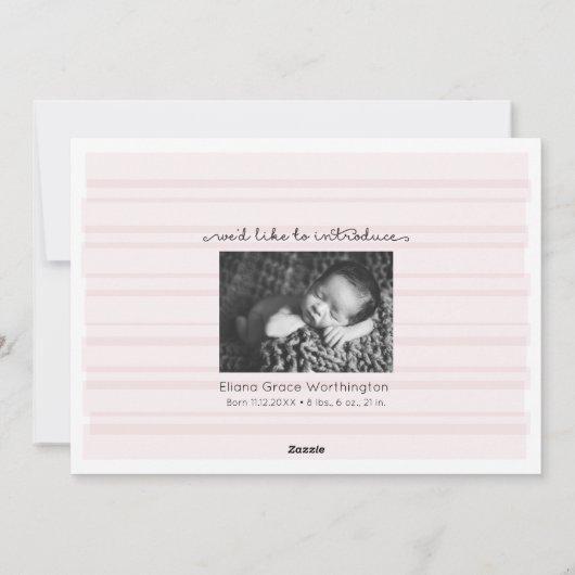 新年の新応援赤ちゃん女の子の誕生の発表 シーズンカード (裏面)