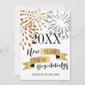 新年の新春フェスティバル花火写真 シーズンカード (正面)