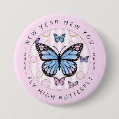 新年の新春 – Fly Hi Butterfly - New Year 缶バッジ (正面)