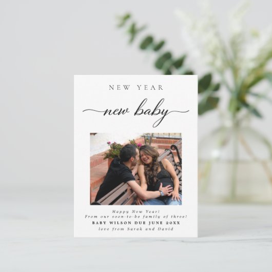 新年の新生児写真 案内ポストカード (スタンド正面)