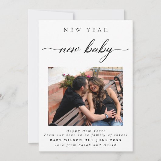 新年の新生児写真 案内状 (正面)