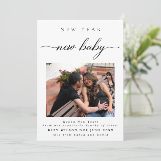 新年の新生児写真 案内状 (スタンド正面)