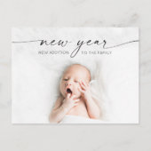 新年の新生児誕生発表写真 ポストカード (正面)