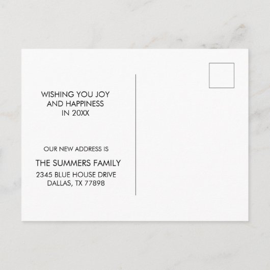 新年の新築住宅引越し案内フォトスクリプト 案内ポストカード (裏面)