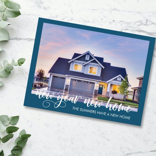 新年の新築住宅引越し案内フォトスクリプト 案内ポストカード