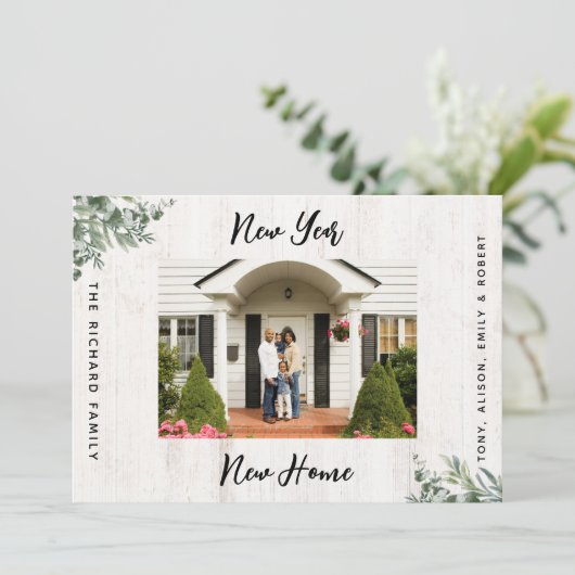 新年の新築住宅引越し発表写真 案内状 (スタンド正面)