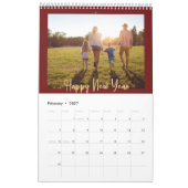 新年の新記憶ドラゴンさくらんぼ赤写真 カレンダー (2月 2027)