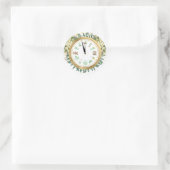 新年の時計の赤ちゃんシャワー ラウンドシール (バッグ)