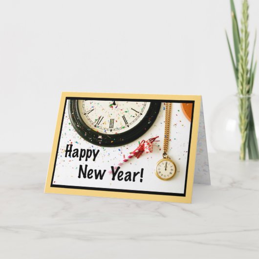 新年の時計を楽しむ シーズンカード (正面)